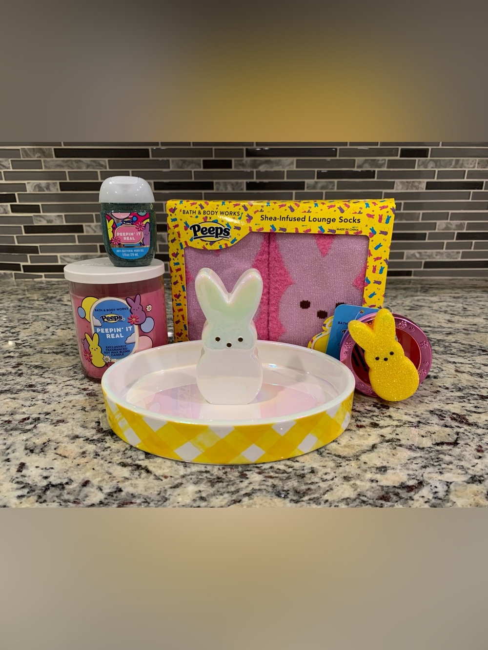 Bath & Body Works x Peeps: Trinket Tray, Socks, Car Clip, & Single-Wick Candle